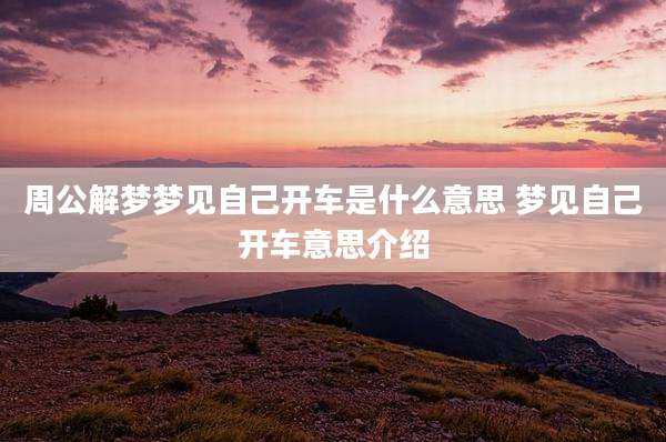 周公解梦梦见自己开车是什么意思 梦见自己开车意思介绍