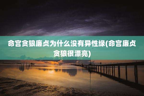 命宫贪狼廉贞为什么没有异性缘(命宫廉贞贪狼很漂亮)