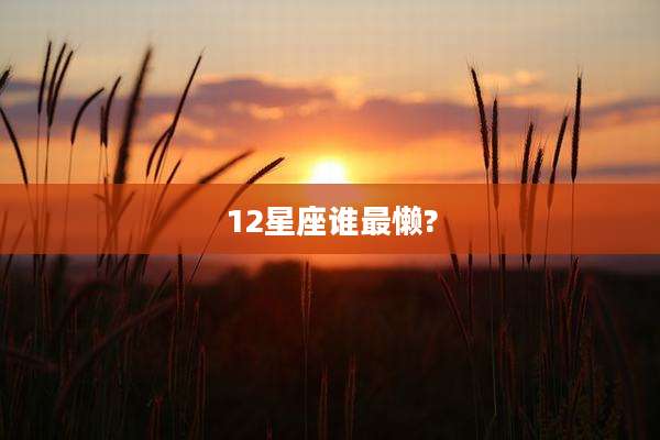 12星座谁最懒?