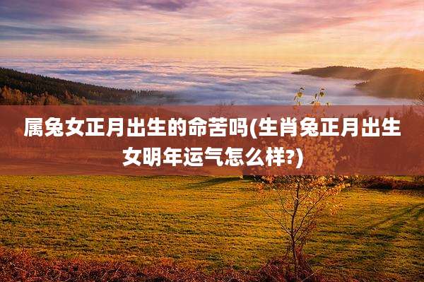 属兔女正月出生的命苦吗(生肖兔正月出生女明年运气怎么样?)