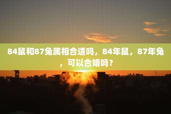 84鼠和87兔属相合适吗，84年鼠，87年兔，可以合婚吗？