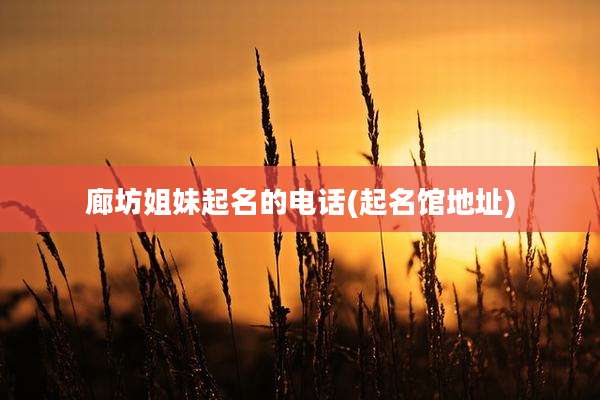 廊坊姐妹起名的电话(起名馆地址)