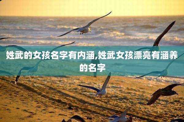 姓武的女孩名字有内涵,姓武女孩漂亮有涵养的名字
