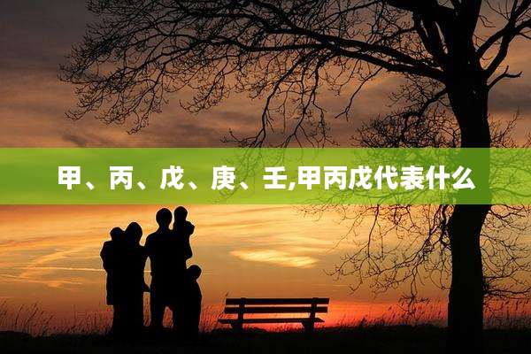 甲、丙、戊、庚、壬,甲丙戊代表什么