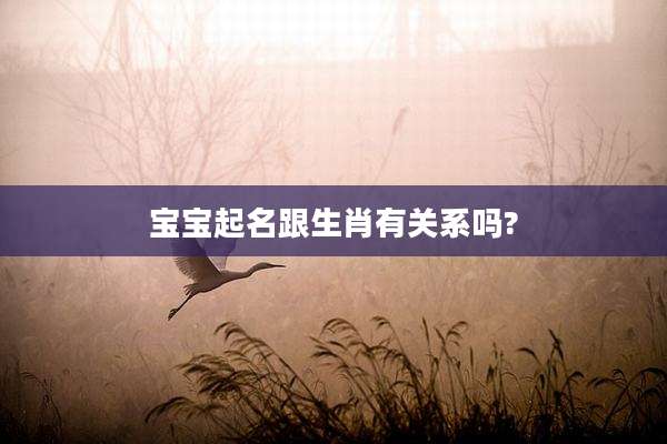 宝宝起名跟生肖有关系吗?