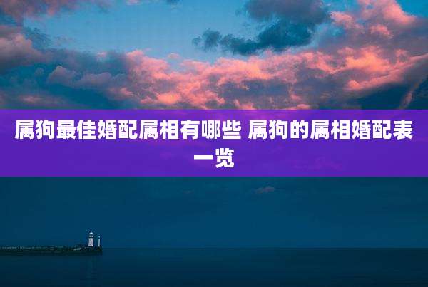 属狗最佳婚配属相有哪些 属狗的属相婚配表一览