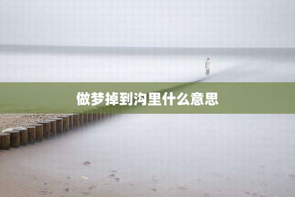 做梦掉到沟里什么意思
