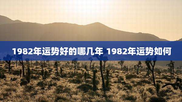 1982年运势好的哪几年 1982年运势如何