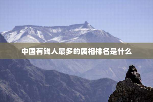 中国有钱人最多的属相排名是什么