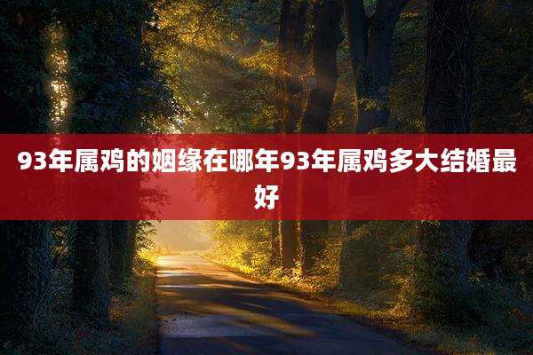 93年属鸡的姻缘在哪年93年属鸡多大结婚最好