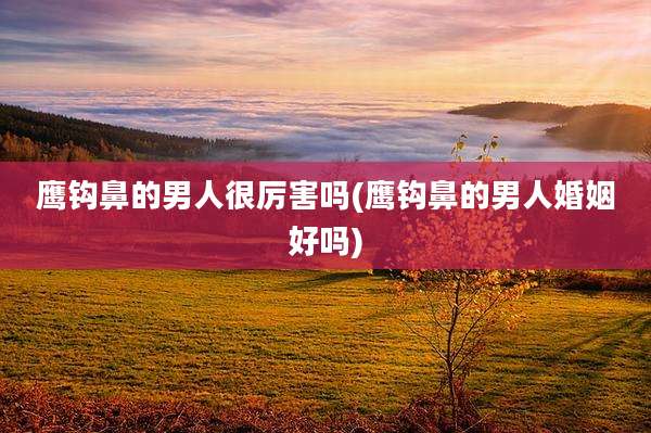 鹰钩鼻的男人很厉害吗(鹰钩鼻的男人婚姻好吗)
