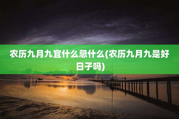 农历九月九宜什么忌什么(农历九月九是好日子吗)