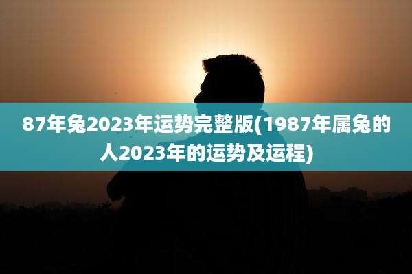 87年兔2023年运势完整版(1987年属兔的人2023年的运势及运程)