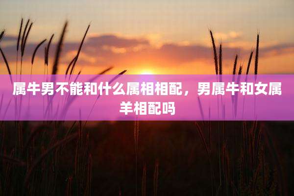 属牛男不能和什么属相相配，男属牛和女属羊相配吗