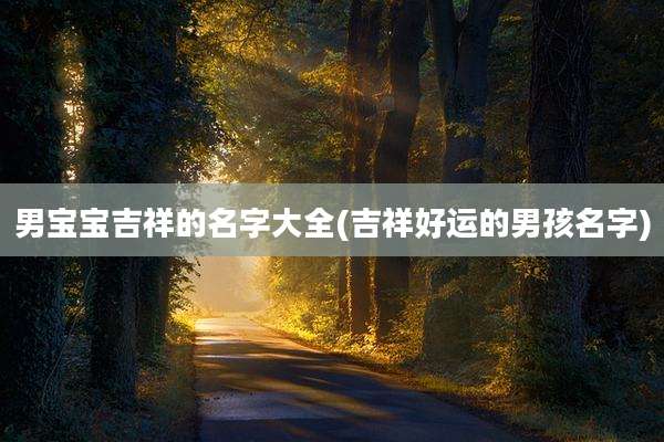 男宝宝吉祥的名字大全(吉祥好运的男孩名字)