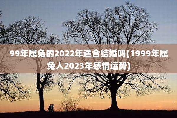 99年属兔的2022年适合结婚吗(1999年属兔人2023年感情运势)