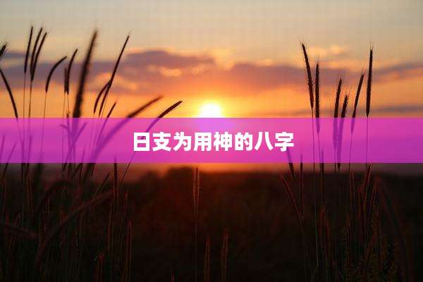 日支为用神的八字