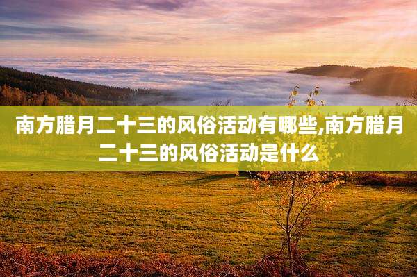 南方腊月二十三的风俗活动有哪些,南方腊月二十三的风俗活动是什么