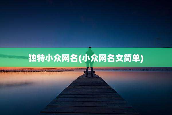 独特小众网名(小众网名女简单)