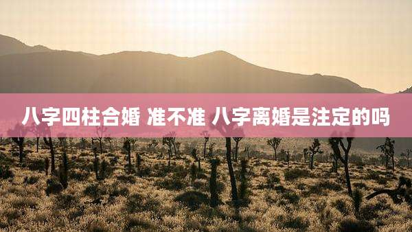 八字四柱合婚 准不准 八字离婚是注定的吗