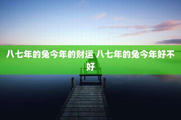 八七年的兔今年的财运 八七年的兔今年好不好
