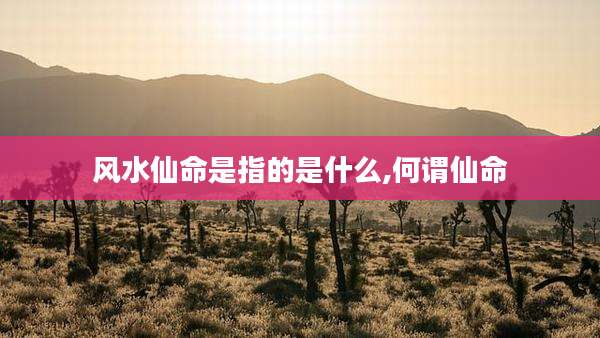 风水仙命是指的是什么,何谓仙命