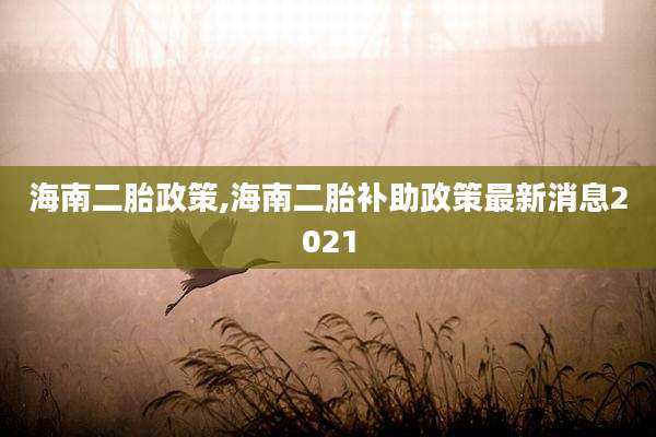 海南二胎政策,海南二胎补助政策最新消息2021