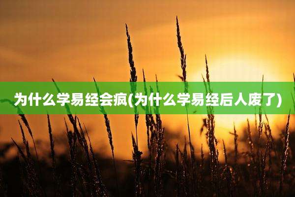 为什么学易经会疯(为什么学易经后人废了)