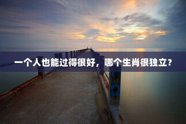 一个人也能过得很好，哪个生肖很独立？