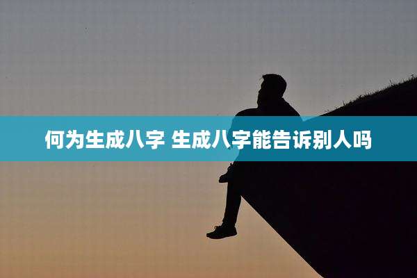 何为生成八字 生成八字能告诉别人吗
