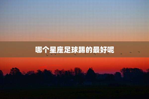 哪个星座足球踢的最好呢