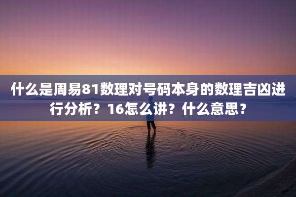 什么是周易81数理对号码本身的数理吉凶进行分析？16怎么讲？什么意思？