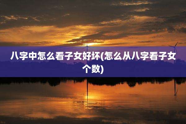 八字中怎么看子女好坏(怎么从八字看子女个数)