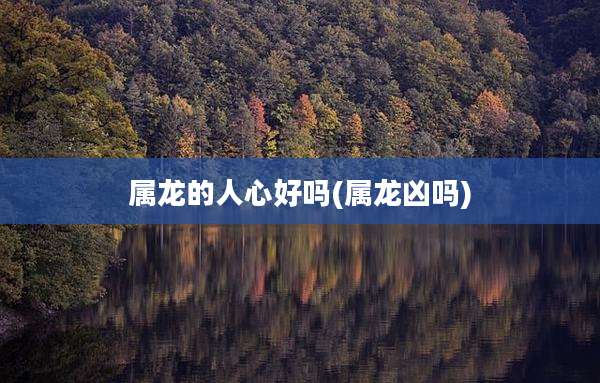 属龙的人心好吗(属龙凶吗)