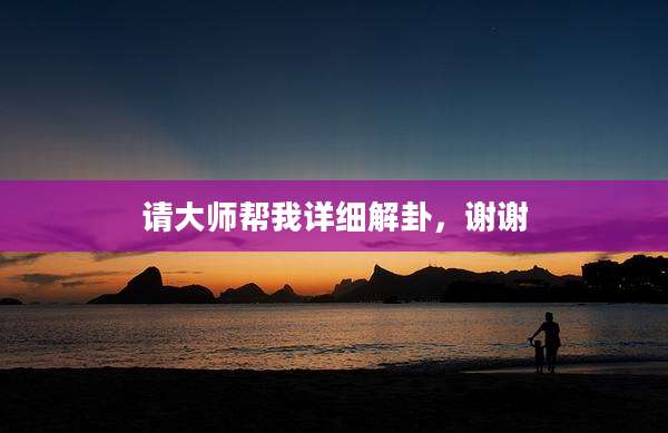 请大师帮我详细解卦,谢谢