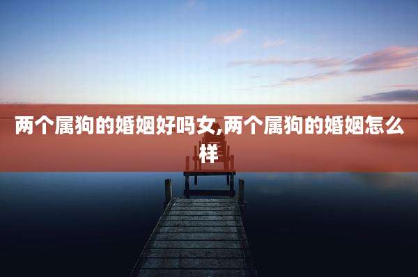 两个属狗的婚姻好吗女,两个属狗的婚姻怎么样