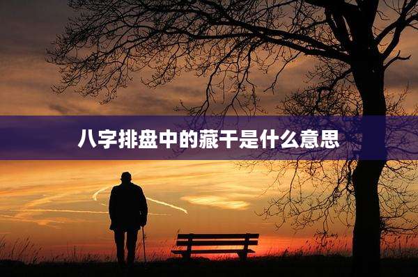 八字排盘中的藏干是什么意思