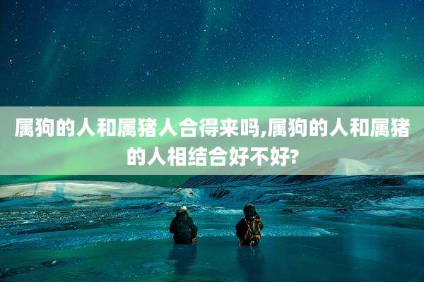属狗的人和属猪人合得来吗,属狗的人和属猪的人相结合好不好?