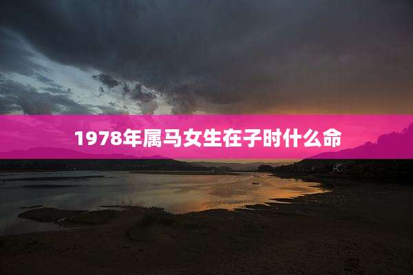 1978年属马女生在子时什么命
