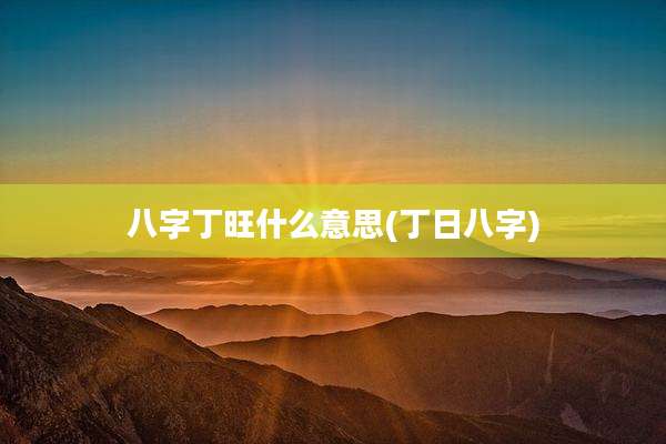 八字丁旺什么意思(丁日八字)