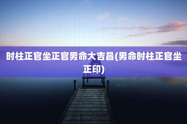 时柱正官坐正官男命大吉昌(男命时柱正官坐正印)