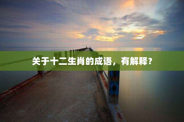 关于十二生肖的成语，有解释？