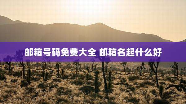 邮箱号码免费大全 邮箱名起什么好