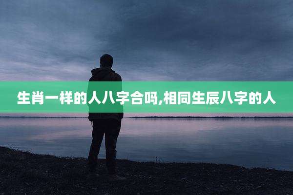 生肖一样的人八字合吗,相同生辰八字的人