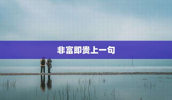 非富即贵上一句