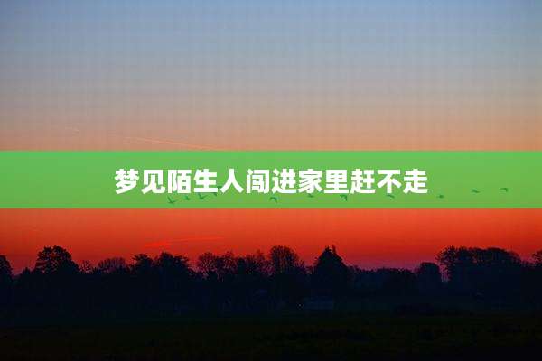 梦见陌生人闯进家里赶不走