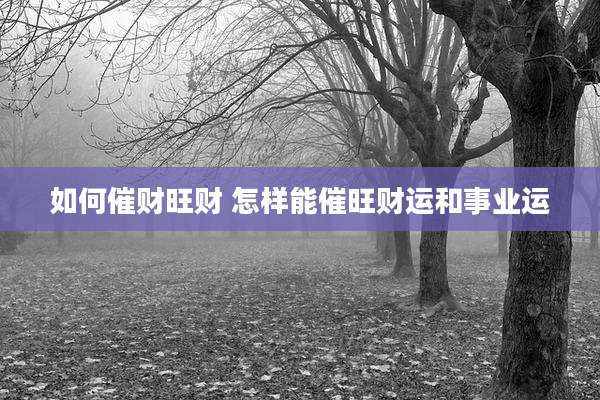 如何催财旺财 怎样能催旺财运和事业运