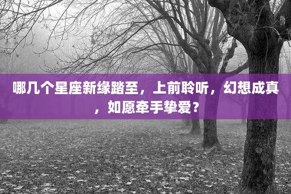 哪几个星座新缘踏至，上前聆听，幻想成真，如愿牵手挚爱？