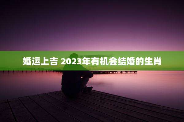 婚运上吉 2023年有机会结婚的生肖