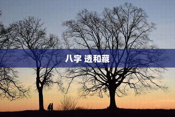 八字 透和藏